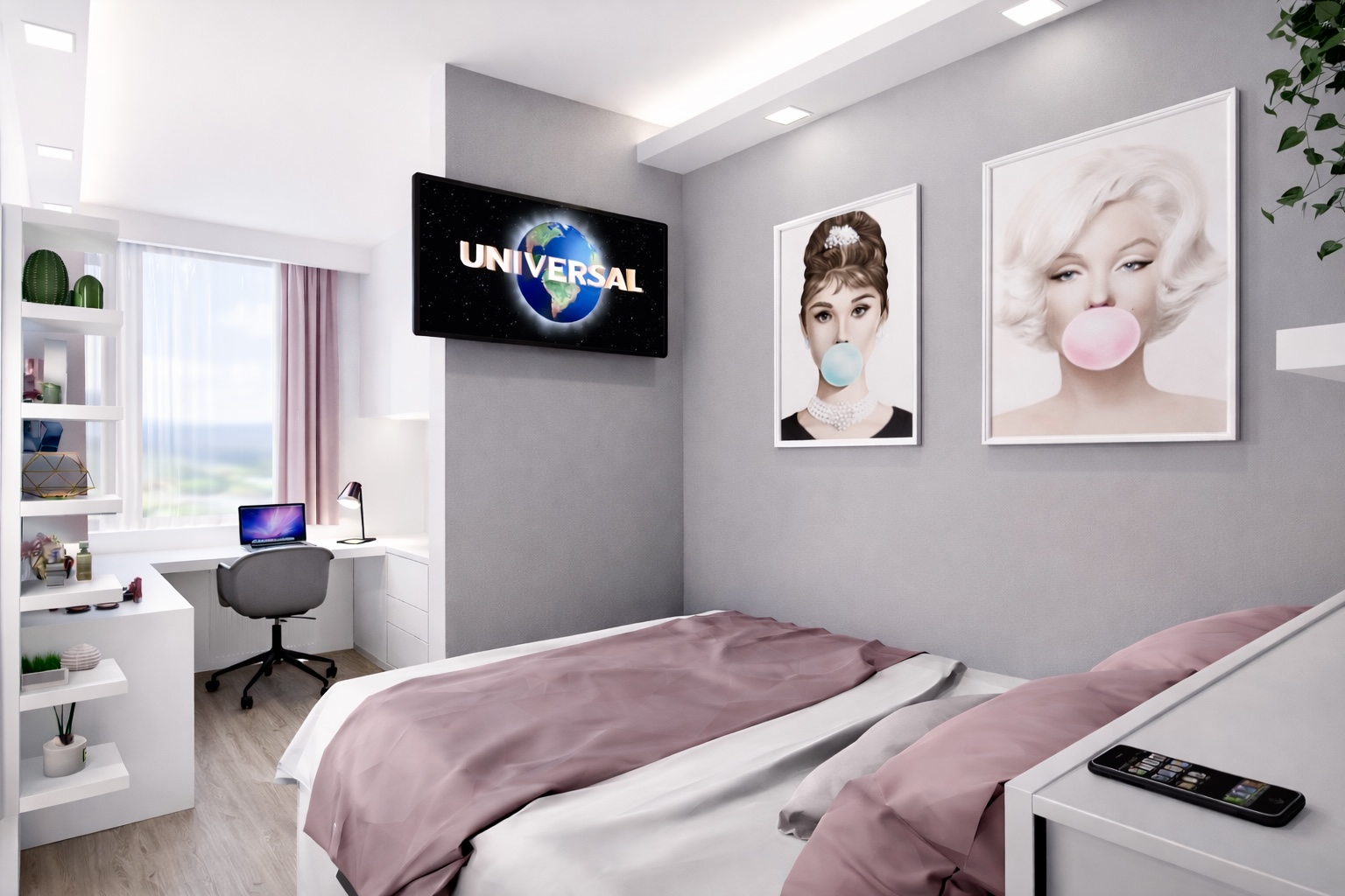 Nőies harmónia egy újratervezett panellakásban